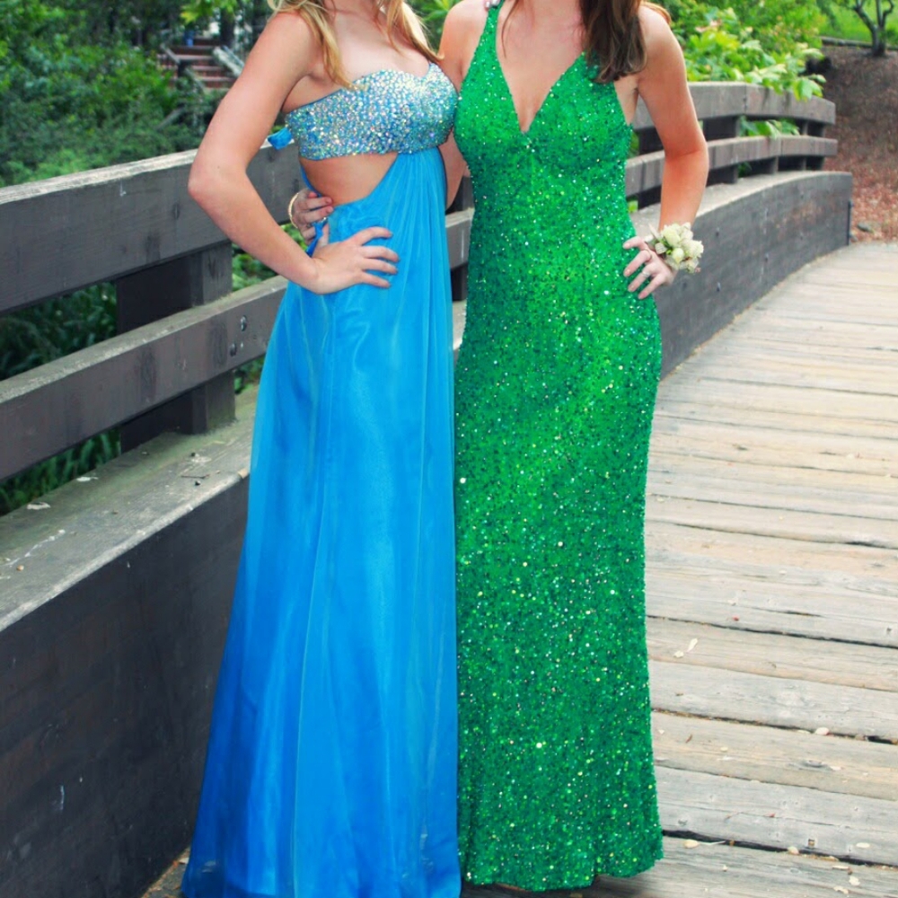 Green Sequin Formal Prom Dress